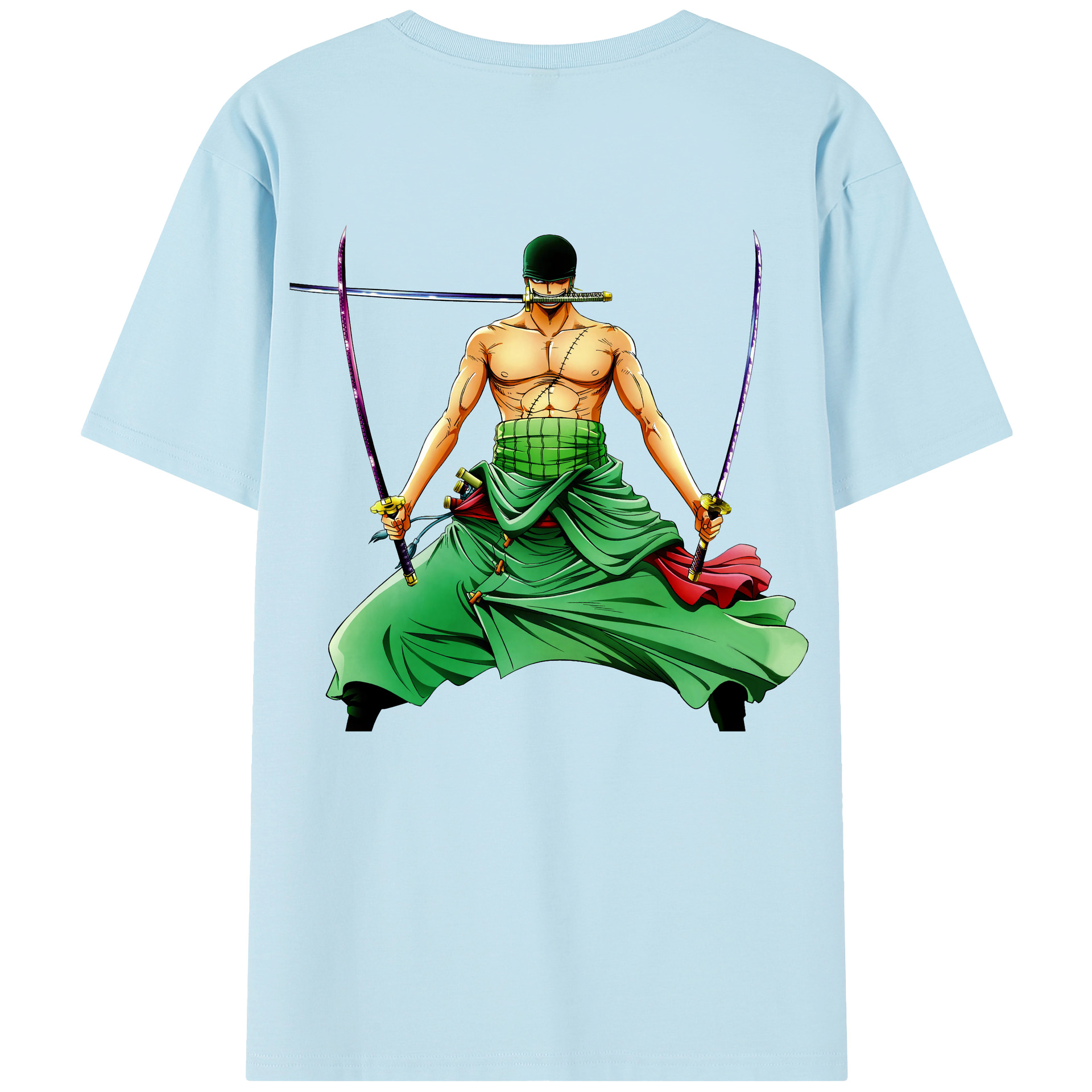 ワンピース ロロノア・ゾロ ONE PIECE Roronoa Zoro 綿100％半袖Tシャツ（背面プリント）